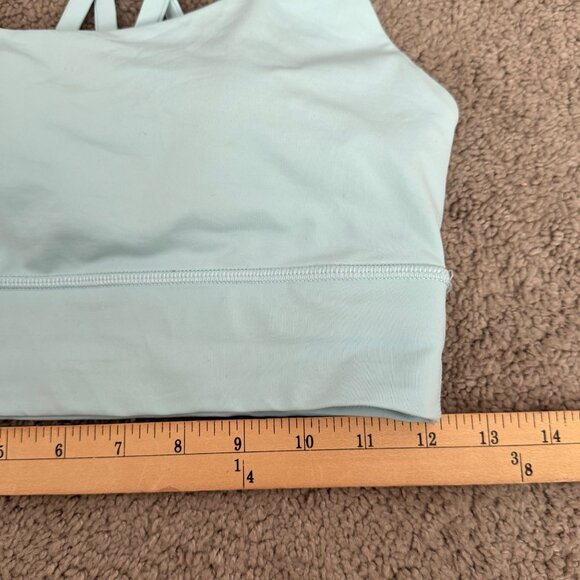 Lululemon Energy Sports Bra Size 6 Light Blue Cross Strap - Picture 5 of 7
